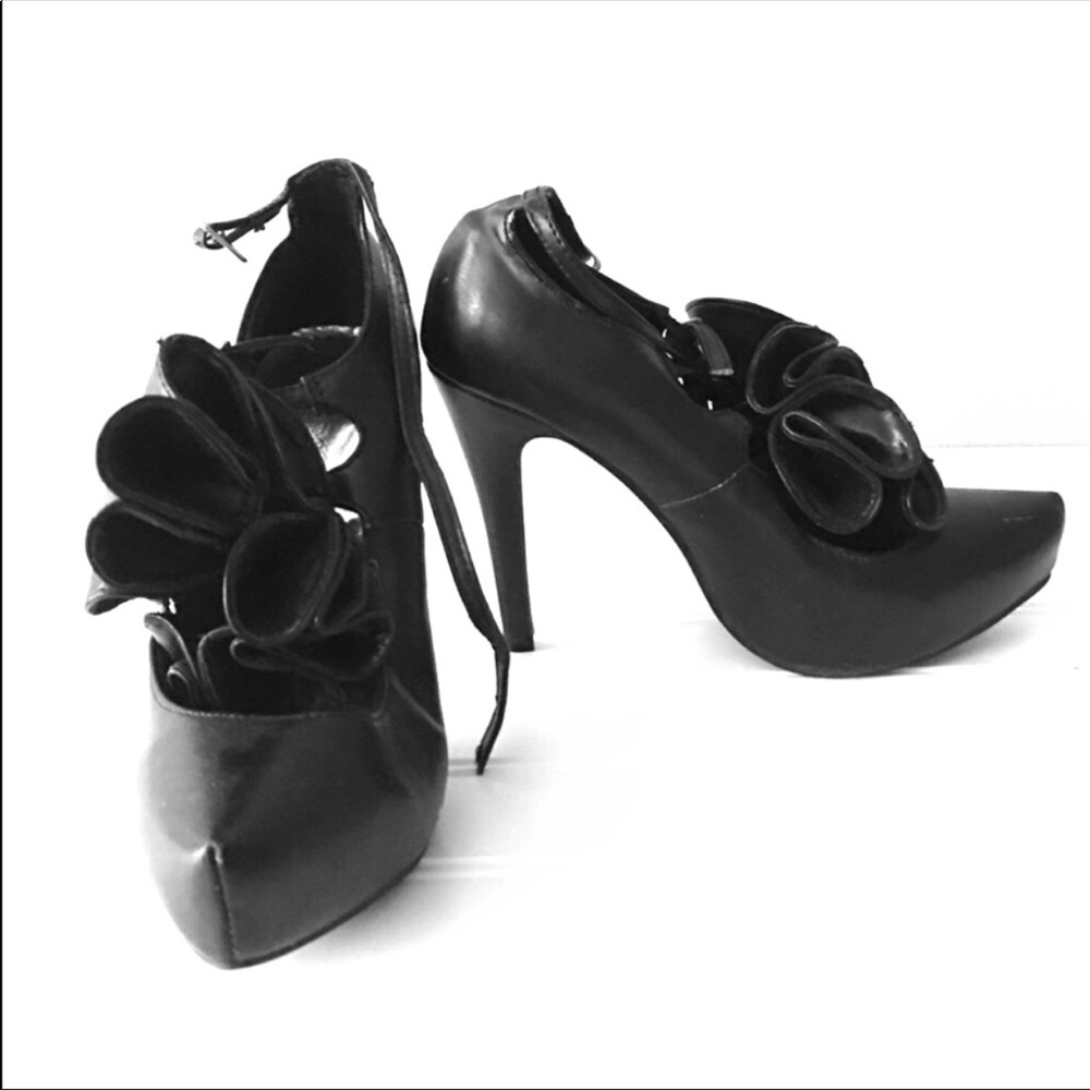 🖤La Rose Black Platform Heels Size 7 - Picture 2 of 8